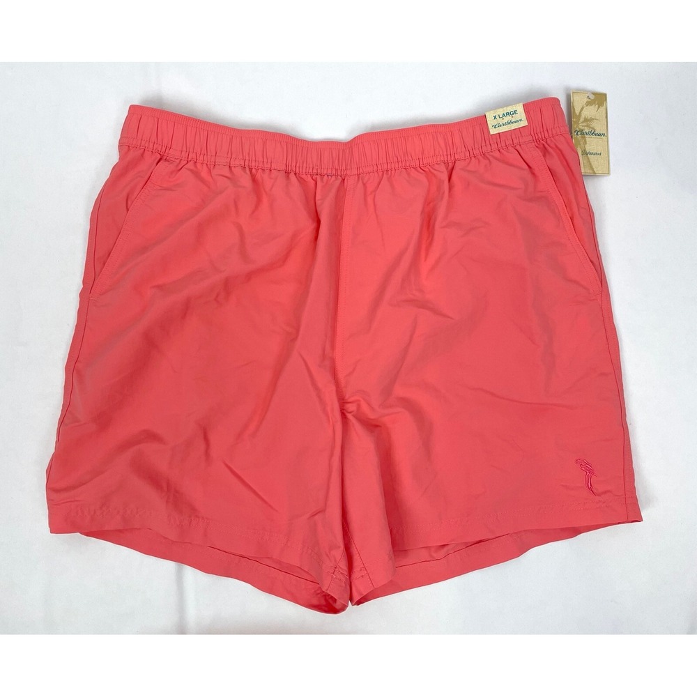Roundtree Yorke Caribbean Men XL Coral Swim Shorts Mesh Drawstring